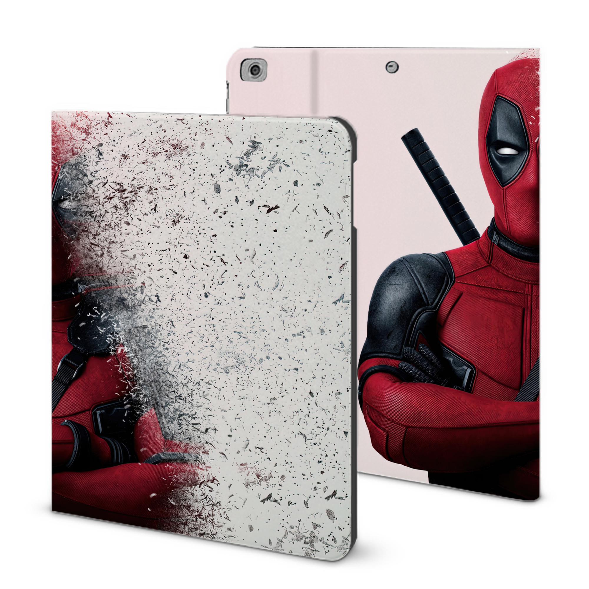 （画像用） Deadpool デッドプール IPad ケース ブック型 PUレザー TPU 耐衝撃 軽量 薄型 ペン収納なし 全面保護 IPad 各モデル対応